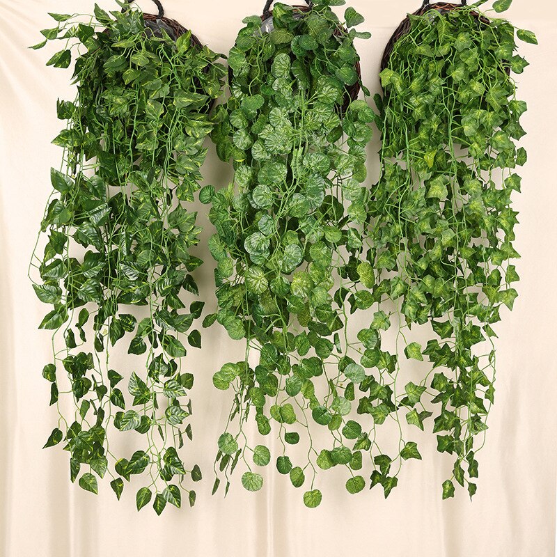 Rattan Plant Basket - Kunstmatige Planten Wijnstokken Opknoping Muur Kruiper