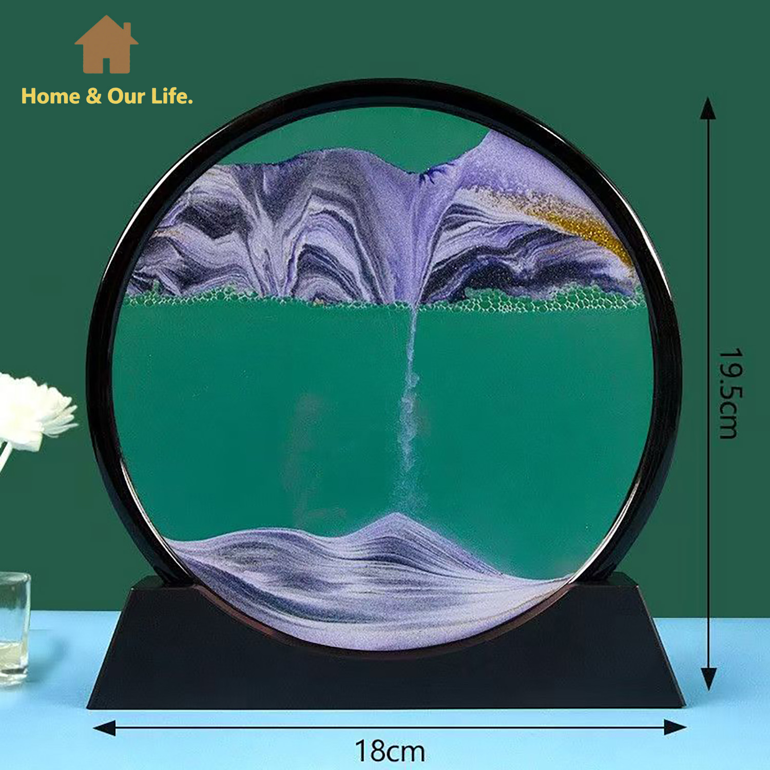 Home Decor Mirror - 3D dynamisch vloeiend zandkunst: uniek decor