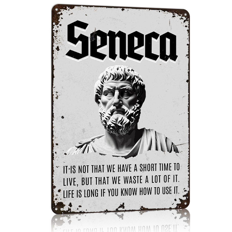 Home Decor Quotes On Wall - Seneca Stoic Quote 4, metalen poster,