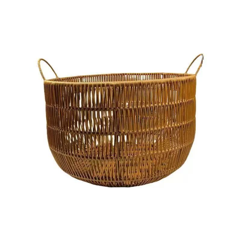 Rattan Plant Basket - Handgemaakte rotan-look geweven opbergmand | Wasmand