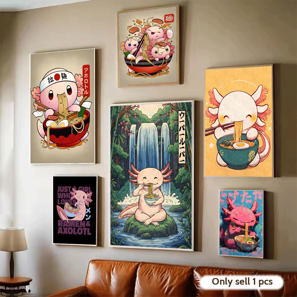 Home Decor Design Ideas - Ramen Axolotls Art Design Poster Moderne
