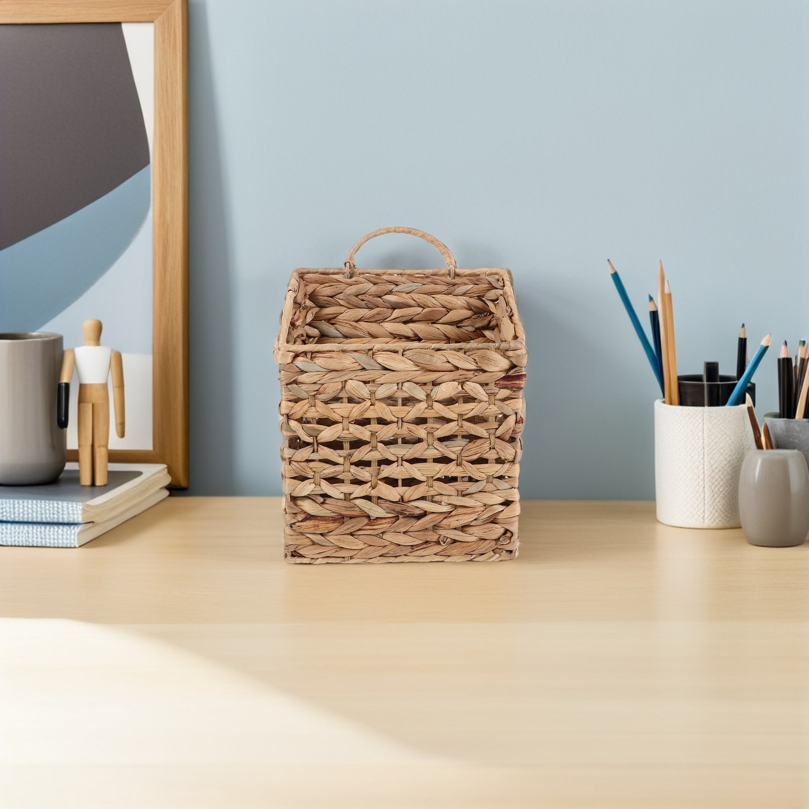 Woven Wall Basket - Wicker hangende opbergmand wanddecoratie natuurlijke rotan