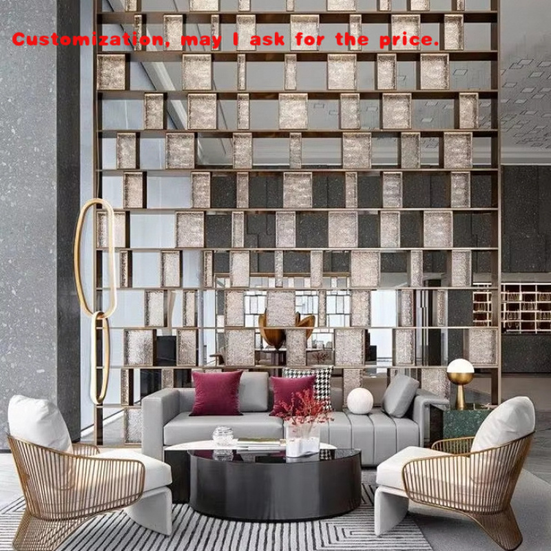Room Divider Screen - op maat. Moderne roestvrijstalen scheidingswand met