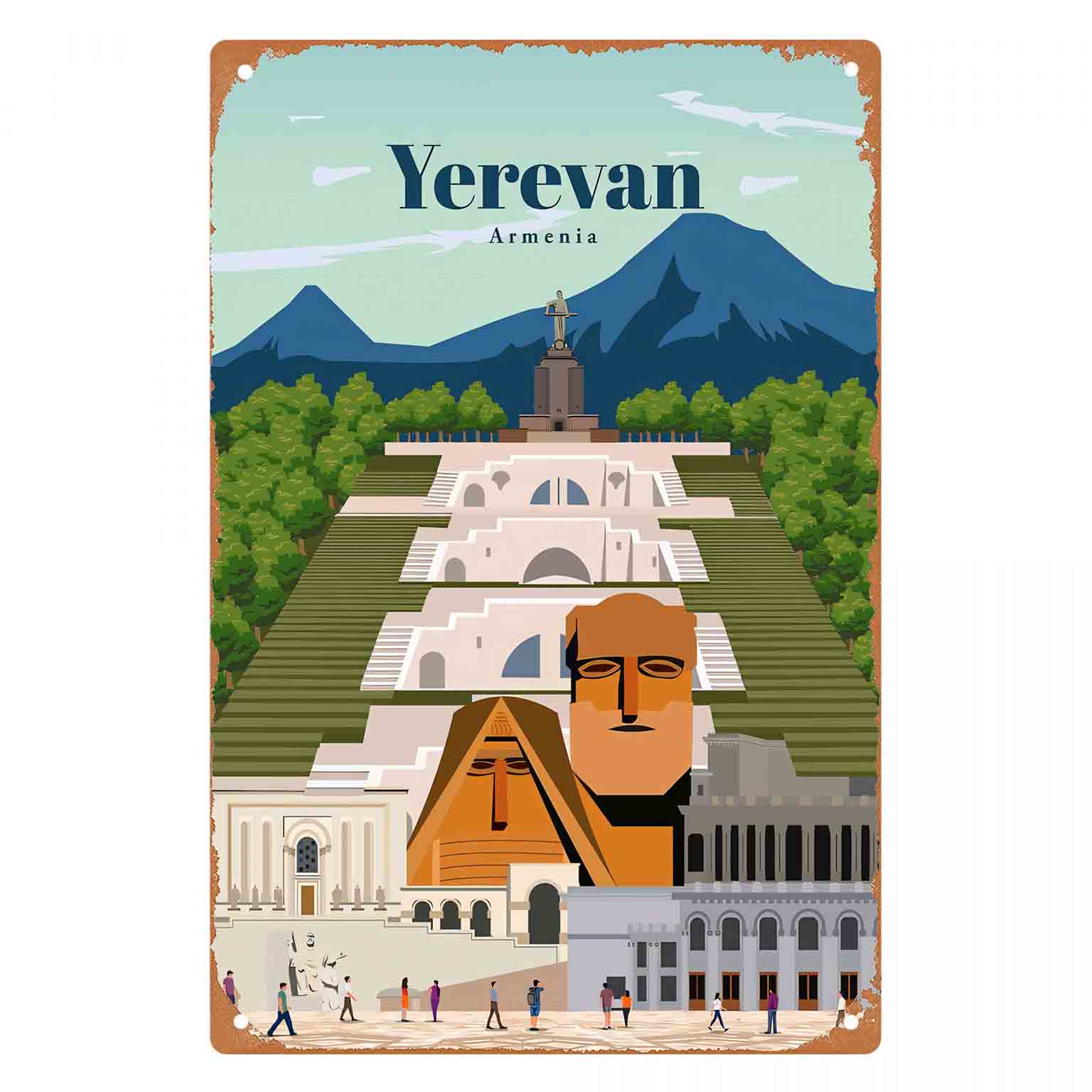 Home Decor Yerevan - 2D FLAT 1pc Yerevan Armenië Stadsgezicht