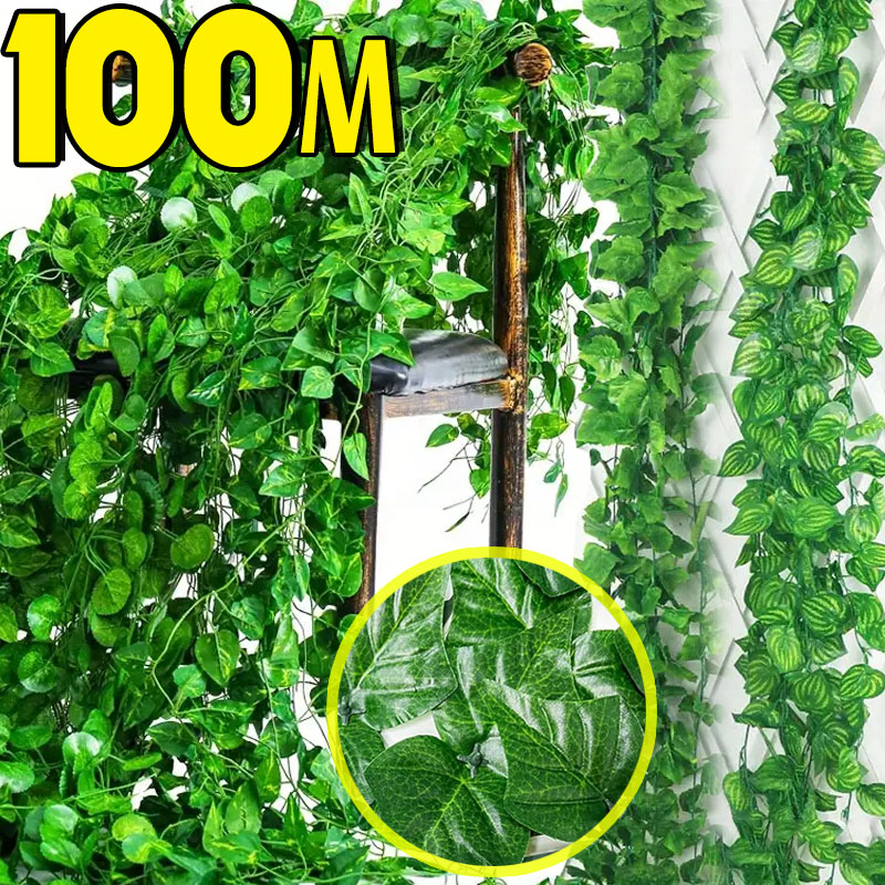 Rattan Plant Basket - 100/2M Kunstmatige Groene Klimop Wijnstok Garland
