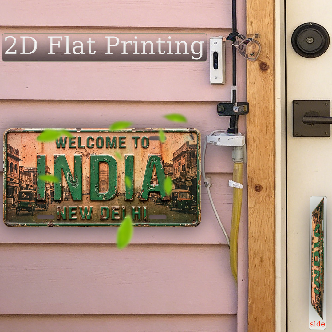 Home Decor Delhi - 2D platte print, 1 stuk, retro