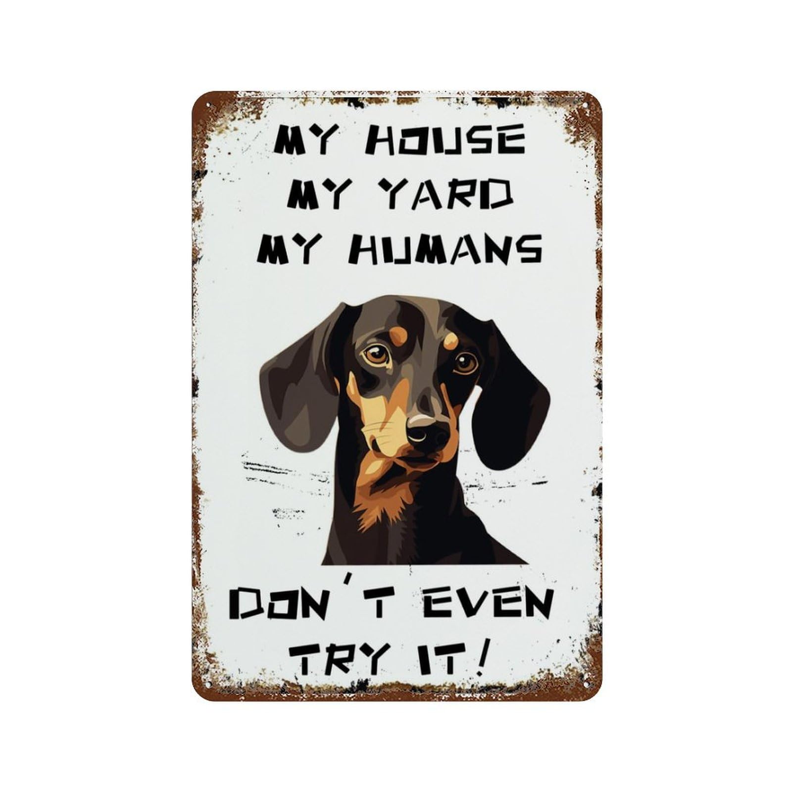 Home Decor Nearby - Vintage Tin Teken Teckel Mijn Huis