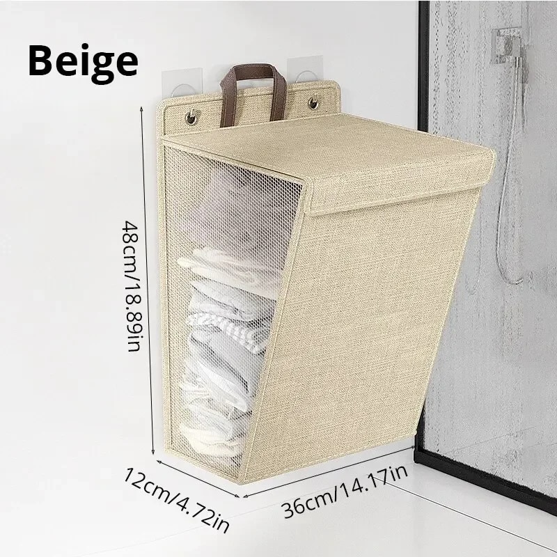 Woven Wall Basket - 1 st opvouwbare zelfklevende wasmand, multifunctionele
