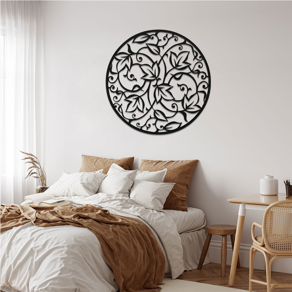 Home Decor Yoga - Elegante Black Metal Mandala Wall Art,