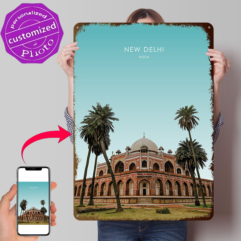 Home Decor Delhi - Nieuw Delhi India Kunstwerk 3D-geprinte textuurposter