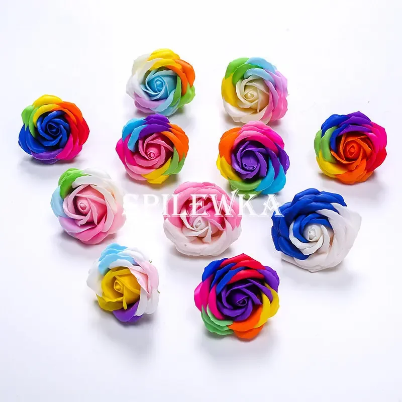 Home Decor For Wedding - Spilewka 6X7cm Kleurrijke Roos Kunstbloem 25pcs