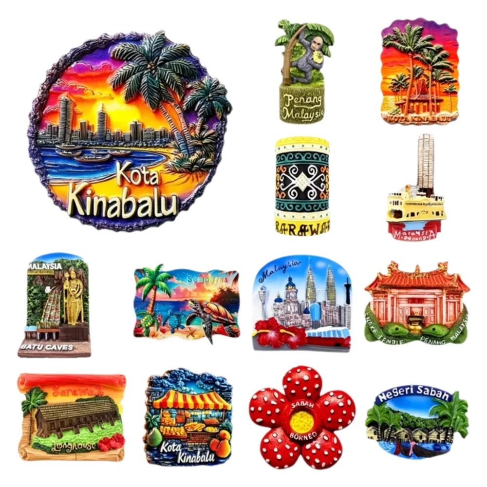 Home Decor Malaysia - Maleisië 3D koelkastmagneten, Kuala Lumpur Penang