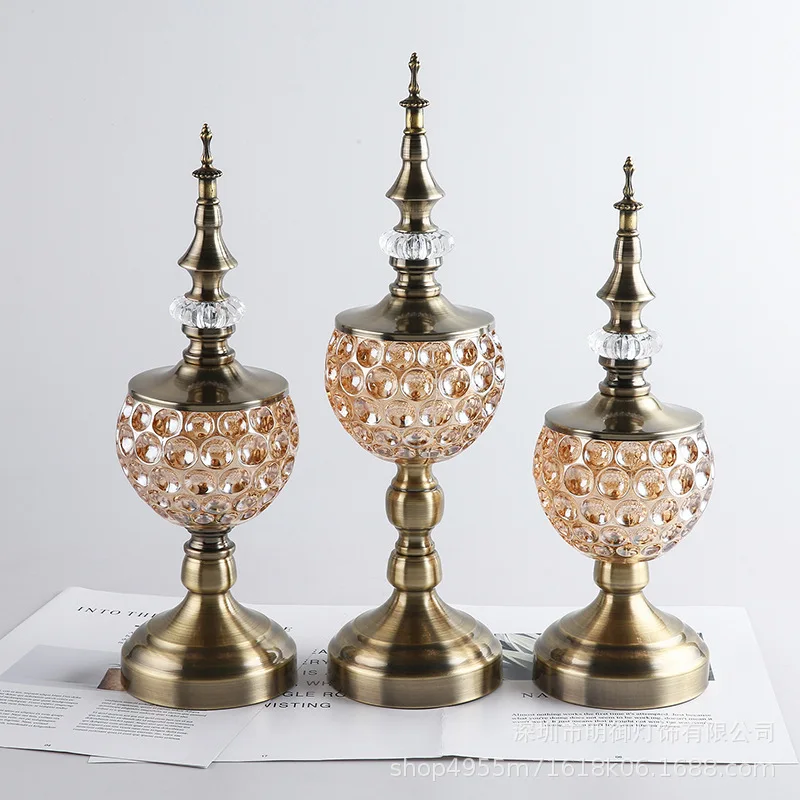Home Decor Malaysia - Malaysia Glazen Metalen Snoepbord Opslagpot Modern