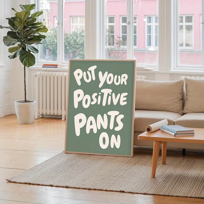 Moderne groene 'Put Your Posit - Home Decor Quotes On Wall recensie en prijs
