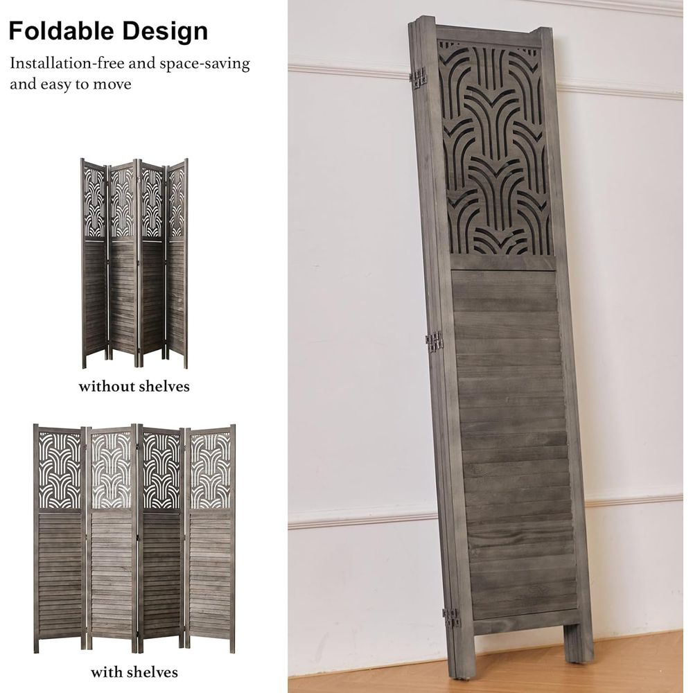 66.9 4-delige houten gecarved  - Room Divider Screen recensie en prijs