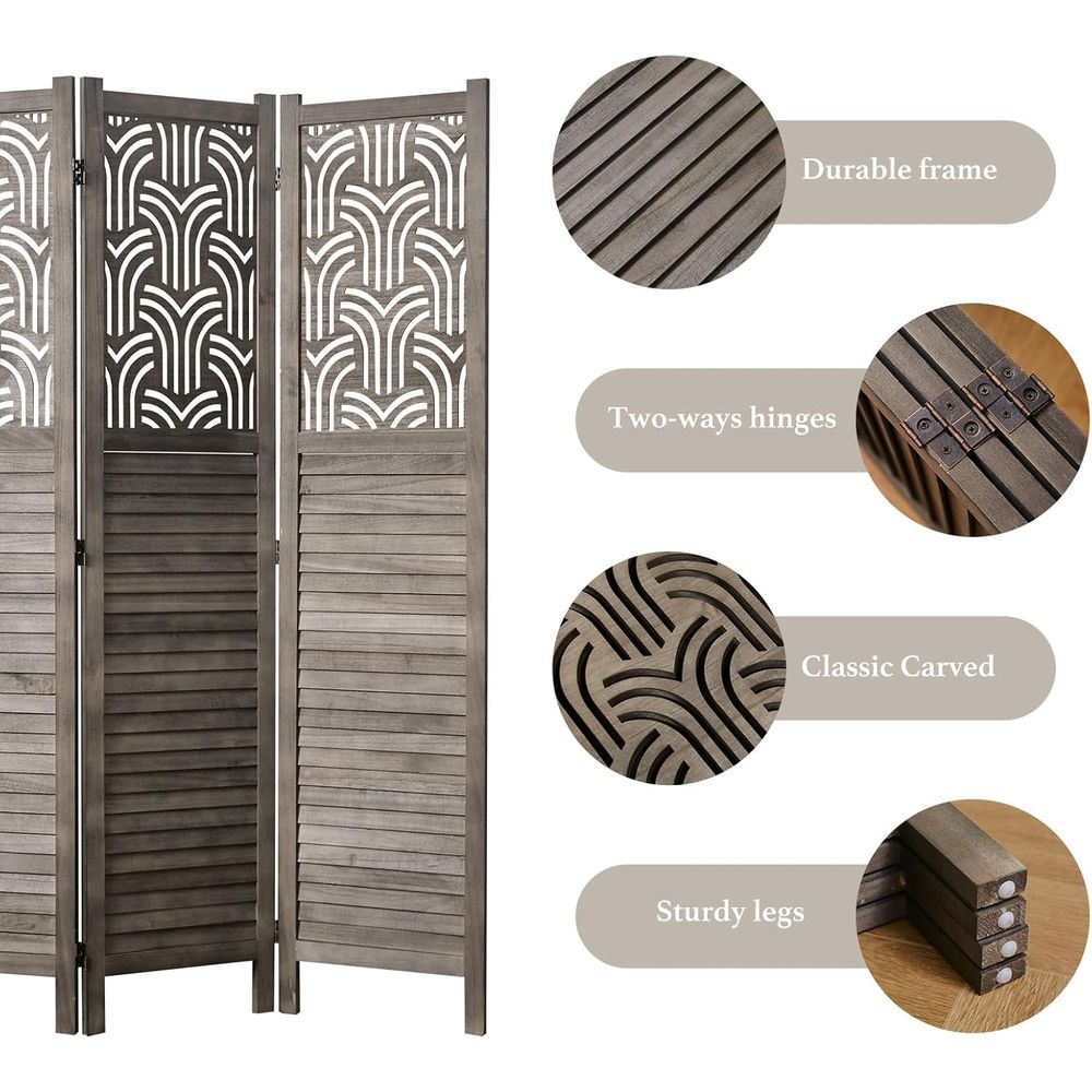 66.9 4-delige houten gecarved  - Room Divider Screen recensie en prijs