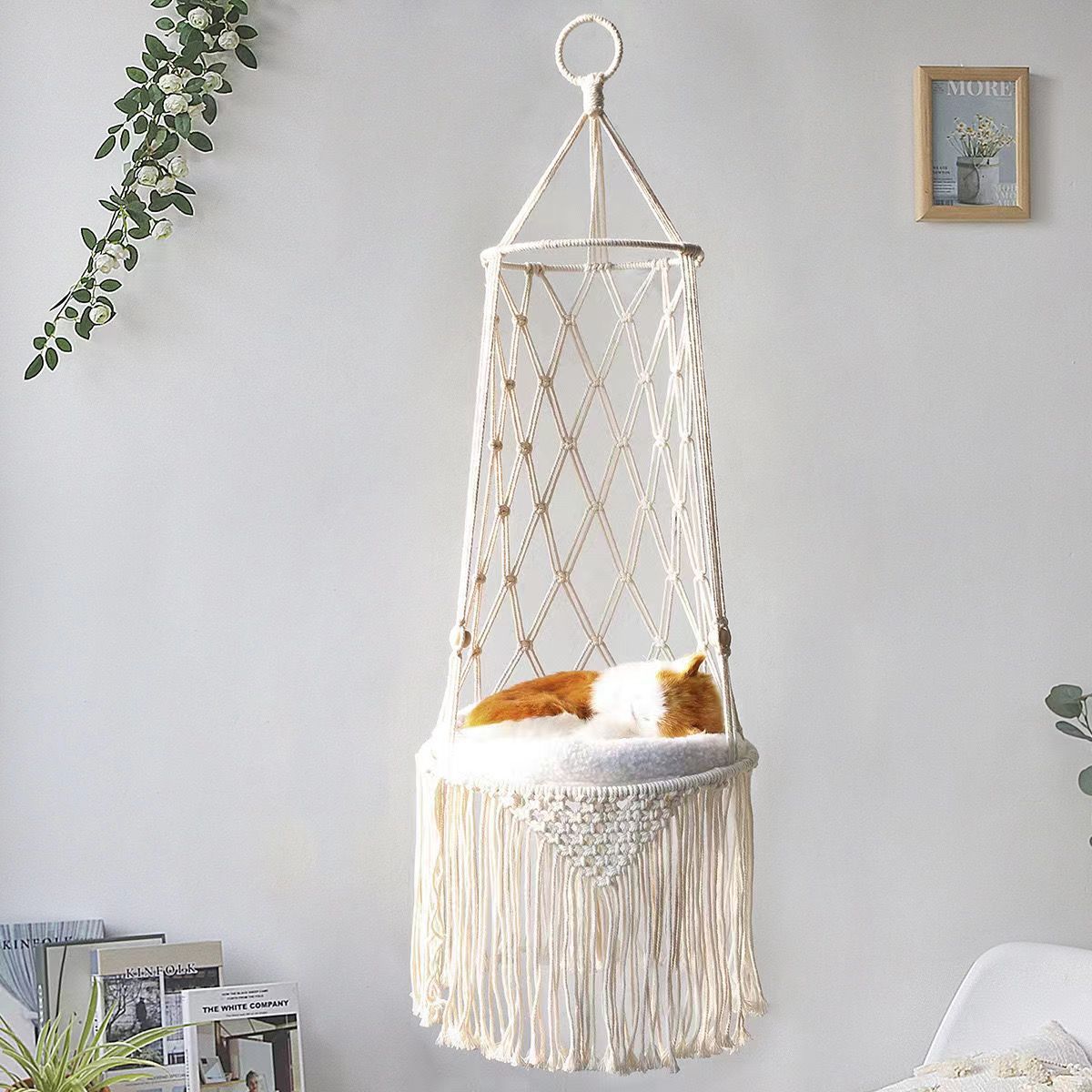 Winter kat raambaars, kattenha - Woven Wall Basket recensie en prijs