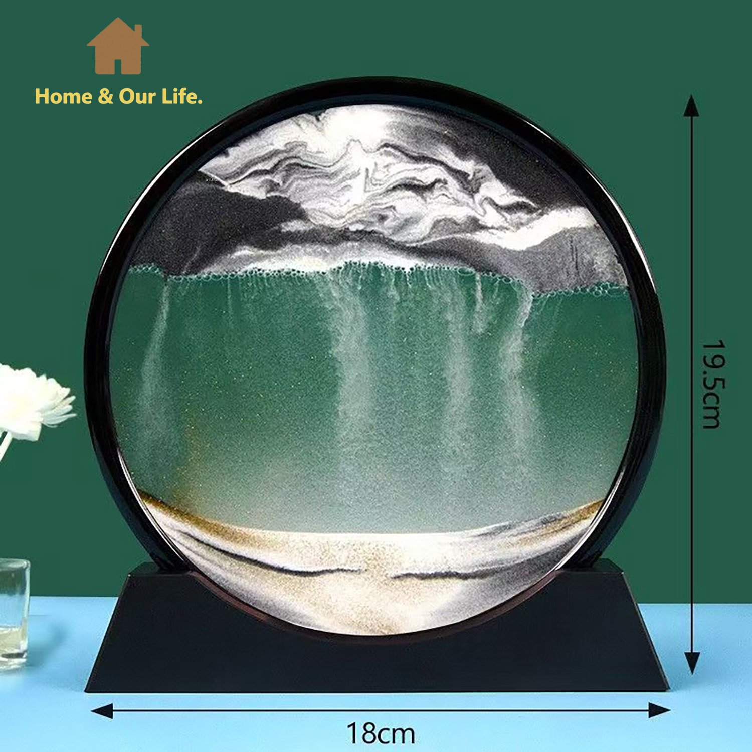 3D dynamisch vloeiend zandkuns - Home Decor Mirror recensie en prijs