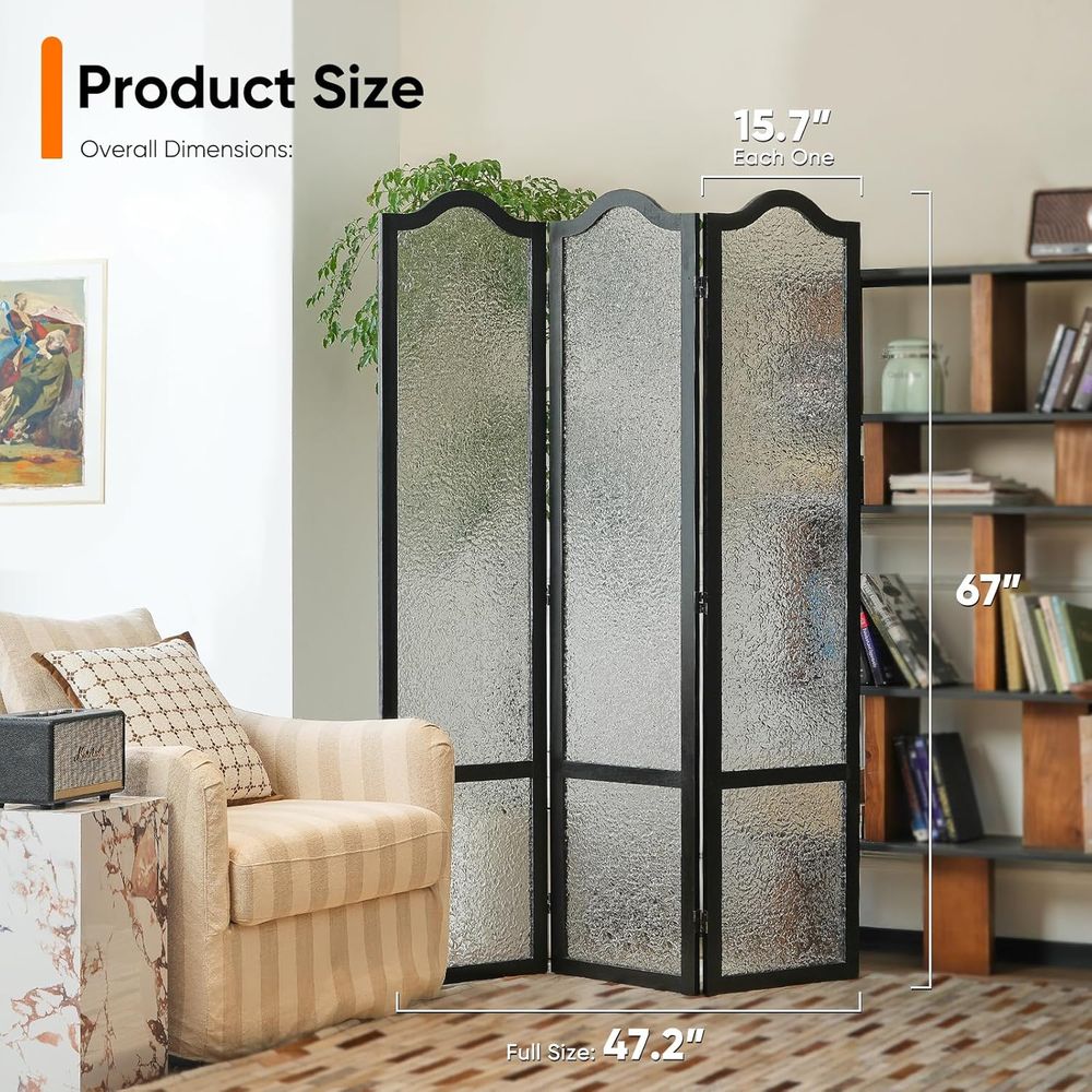 Zwarte 3-delige acryl roomdivi - Room Divider Screen recensie en prijs