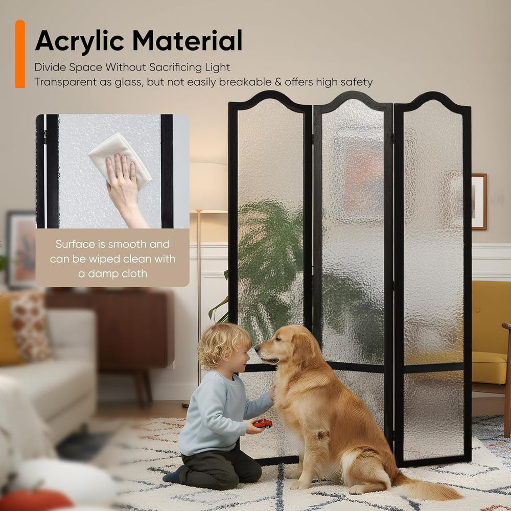 Zwarte 3-delige acryl roomdivi - Room Divider Screen recensie en prijs