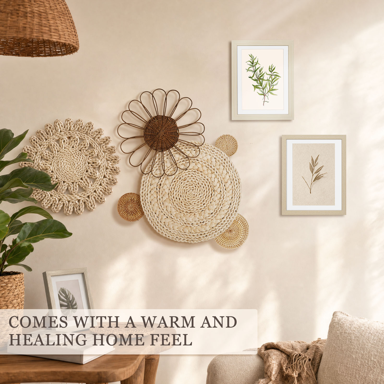 Boho wandmand van zeegras en r - Woven Wall Basket recensie en prijs