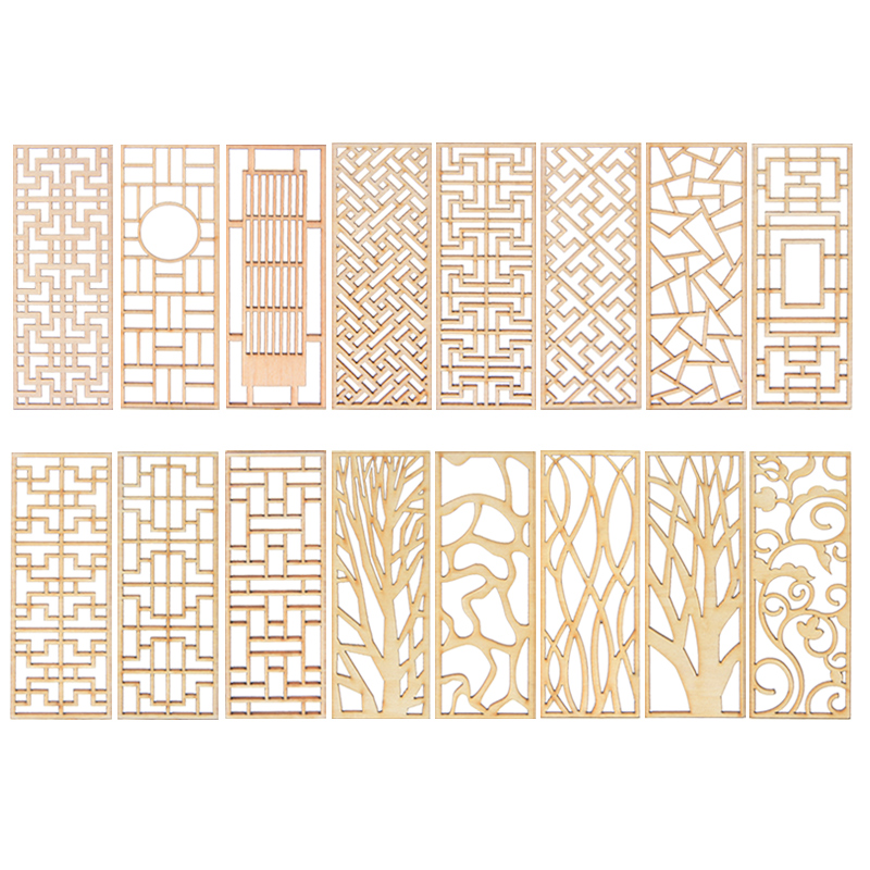 4 stuks houten miniatuur schei - Room Divider Screen recensie en prijs