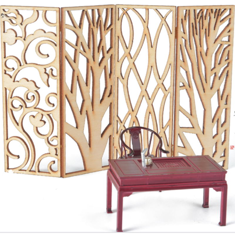 4 stuks houten miniatuur schei - Room Divider Screen recensie en prijs