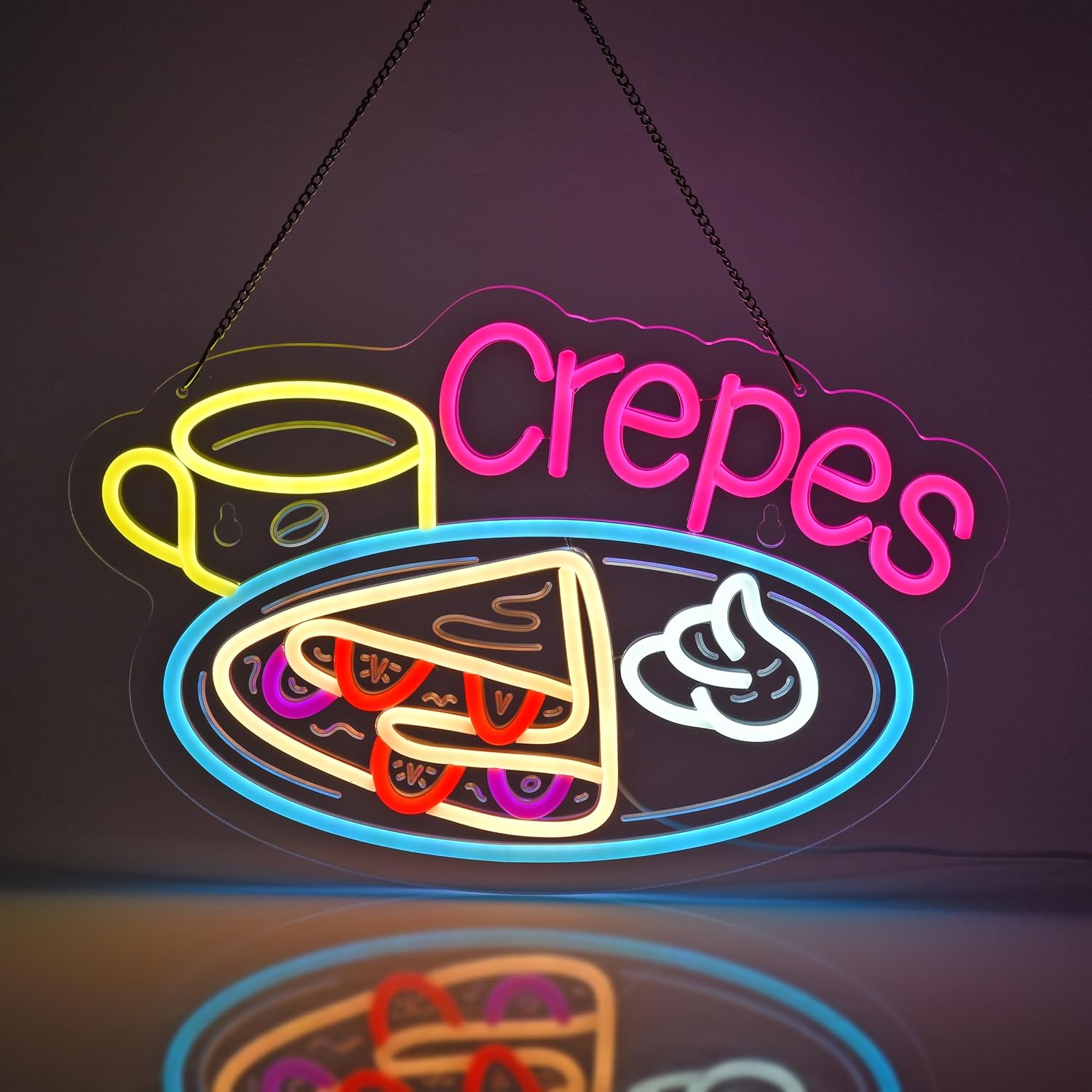 Crepes Neon Sign USB Powered L - Home Decor Nearby recensie en prijs
