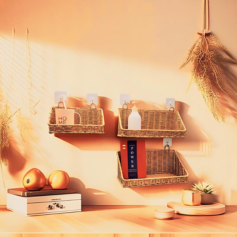 Geweven rotan hangende opbergm - Woven Wall Basket recensie en prijs