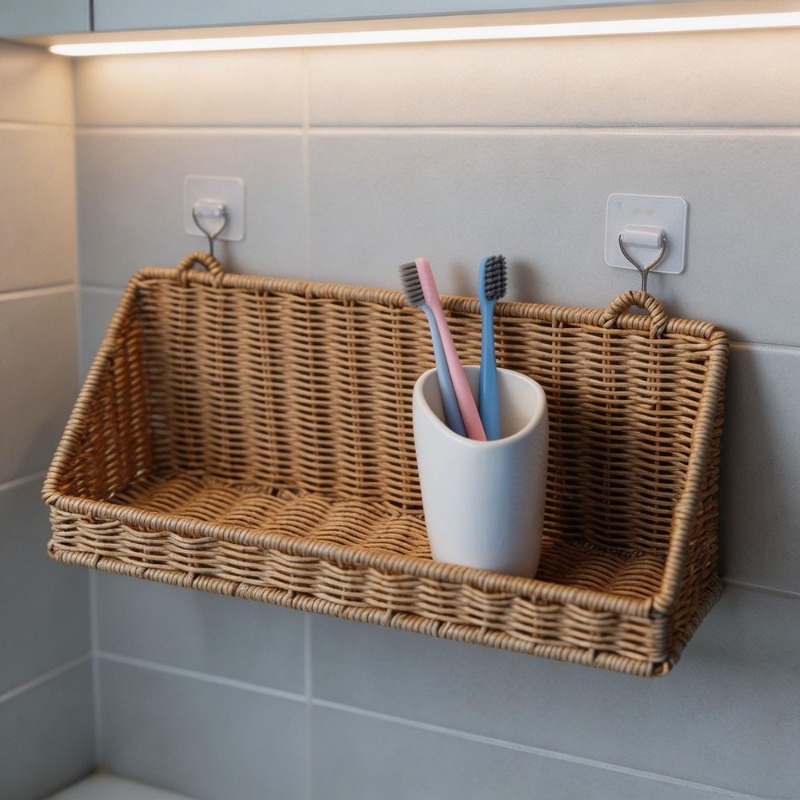 Geweven rotan hangende opbergm - Woven Wall Basket recensie en prijs