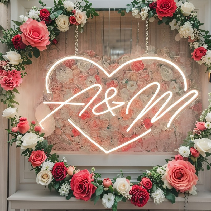 Aangepaste initialen hart LED  - Home Decor For Wedding recensie en prijs