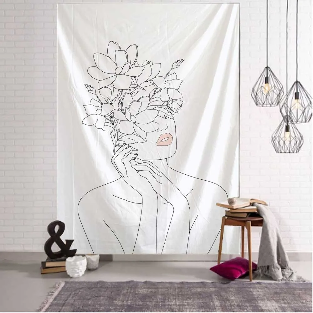 Eenvoudige Lijn Meisje Wandtap - Home Decor Yoga recensie en prijs