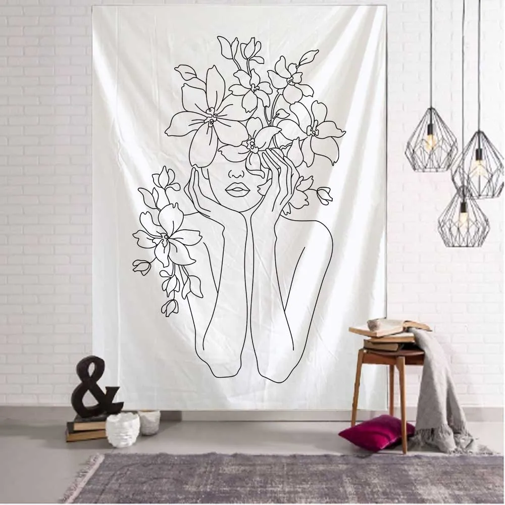 Eenvoudige Lijn Meisje Wandtap - Home Decor Yoga recensie en prijs