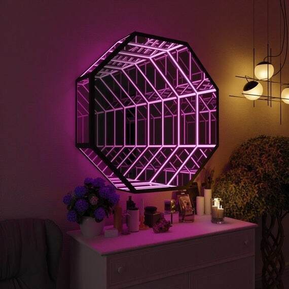 Octagonale 3D oneindigheidsspi - Home Decor Mirror recensie en prijs