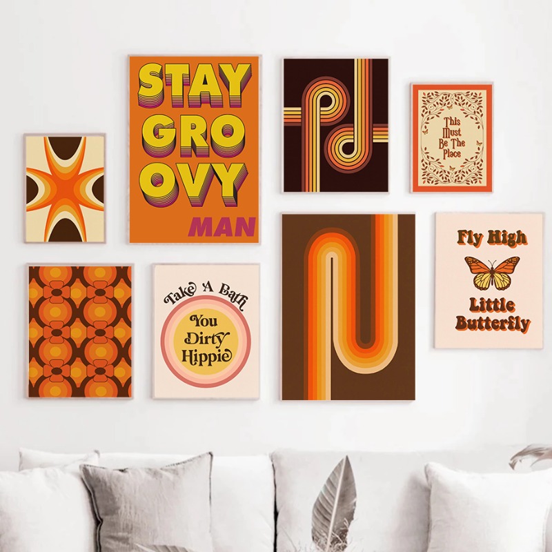 Retro jaren '70 Hippie Kunstpr - Home Decor Hippie recensie en prijs