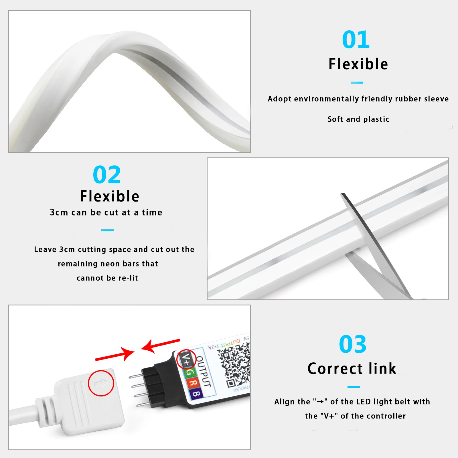 1-5m RGB LED Neon Strip Licht  - Led Strip Lights recensie en prijs